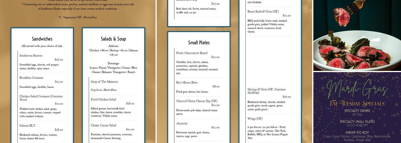 Marietta Proper Menu