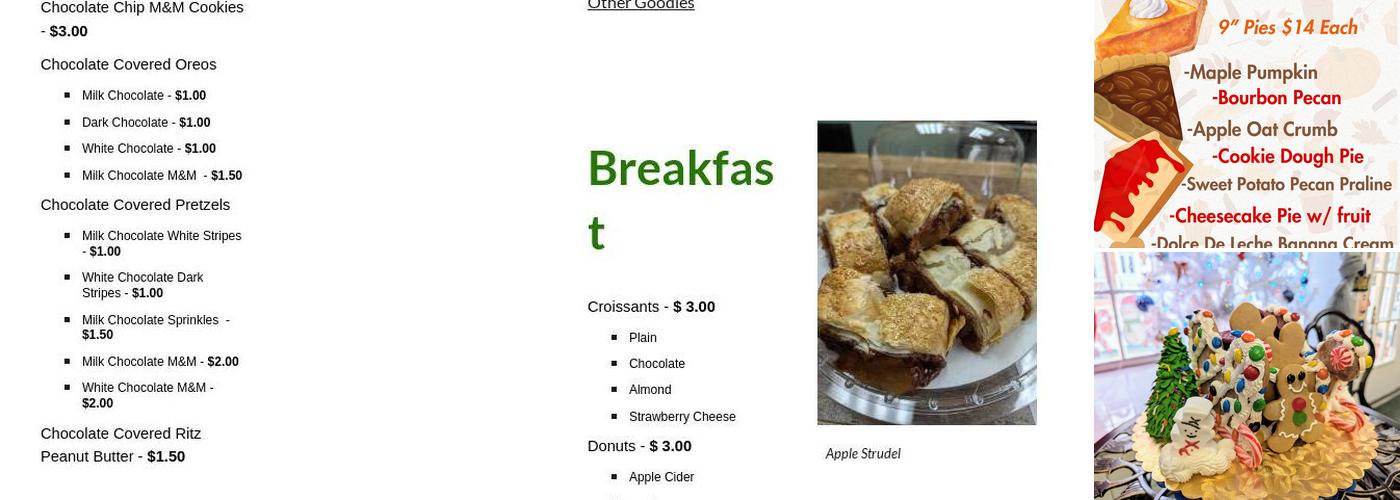 The Willow's Wisp Menu