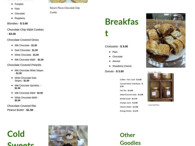The Willow's Wisp Menu