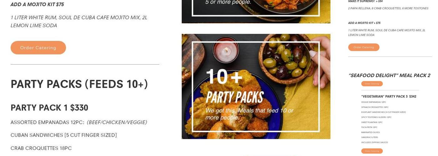 Soul de Cuba Cafe Menu