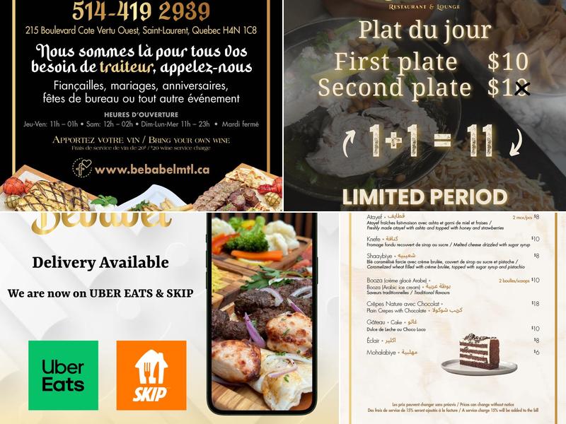 Bebabel Restaurant Menu