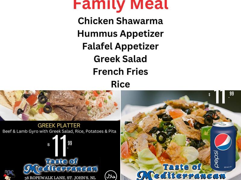 Taste Of Mediterranean Menu