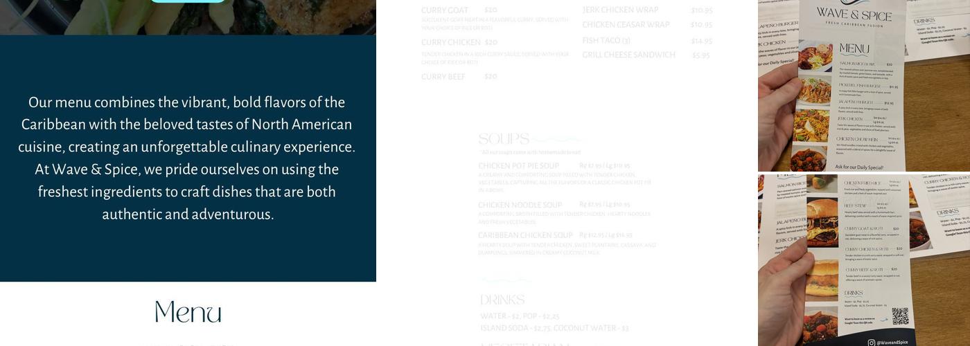 Wave & Spice Menu