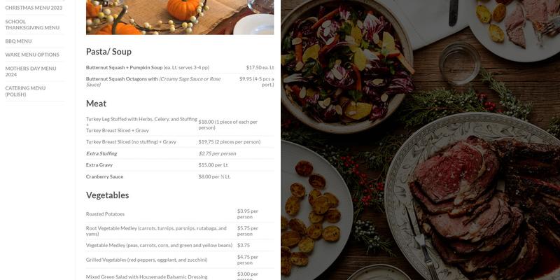 Culinary Studio Menu