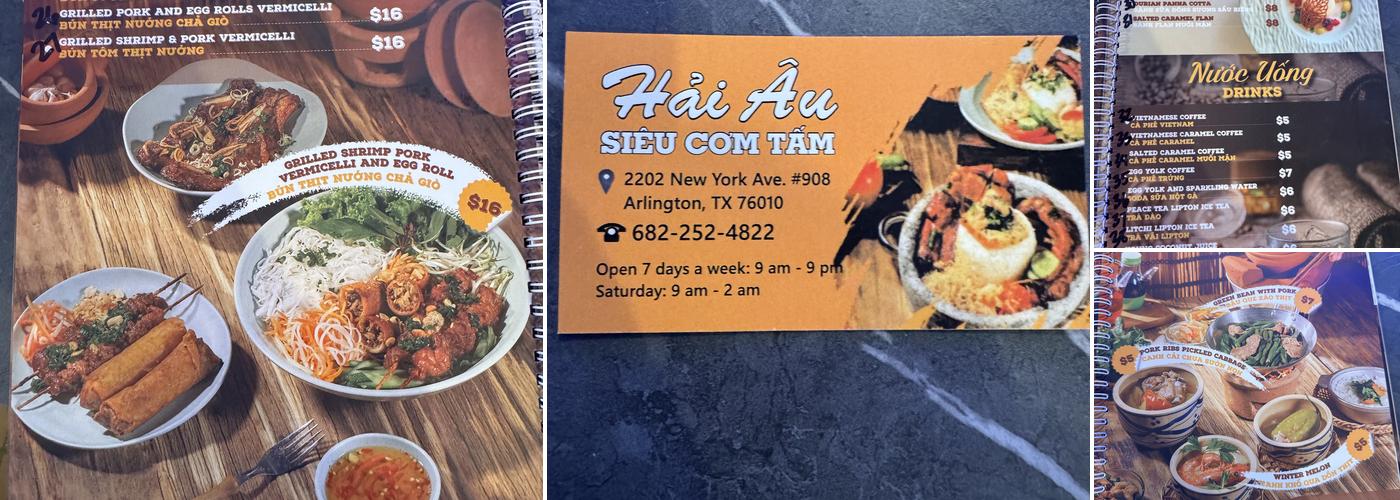 Hai Au Sieu Com Tam Menu