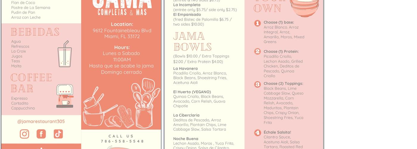 JAMA Completas & Mas by Manjares Catering Menu