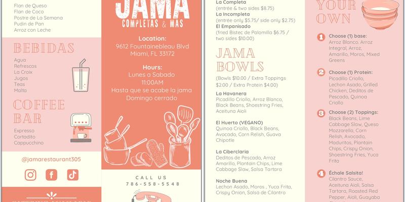 JAMA Completas & Mas by Manjares Catering Menu