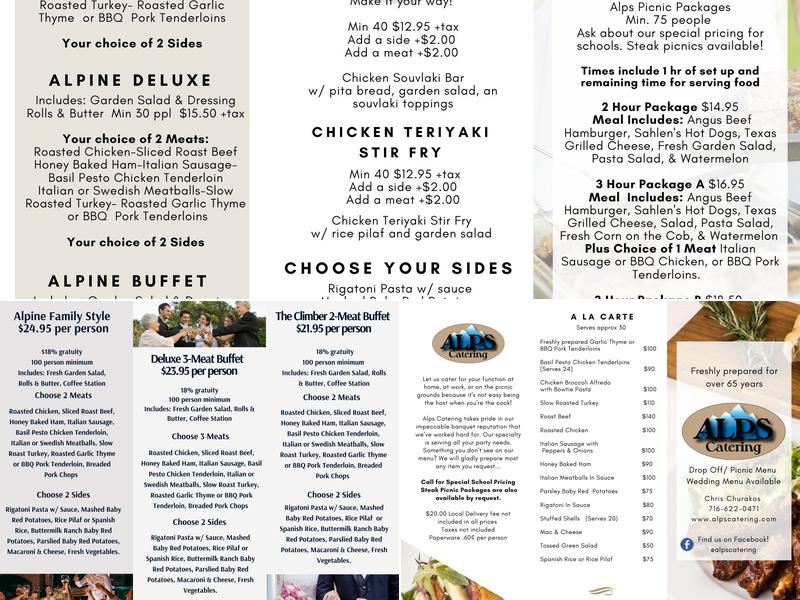 Alps Catering Menu