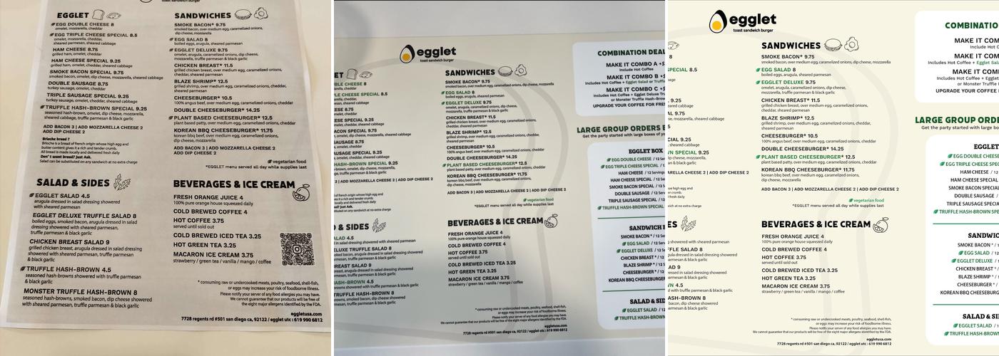 egglet Menu