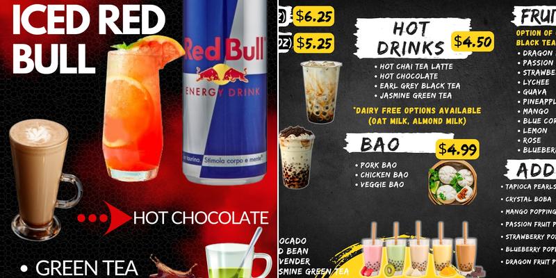 Bubble Bliss Menu