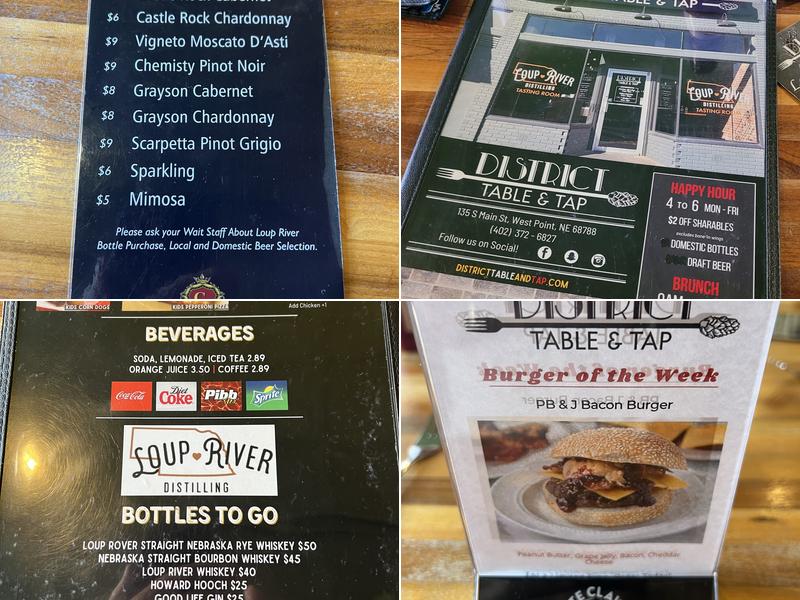 District Table and Tap West Point Menu