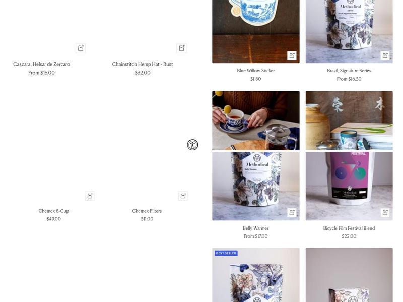 Methodical Coffee Menu