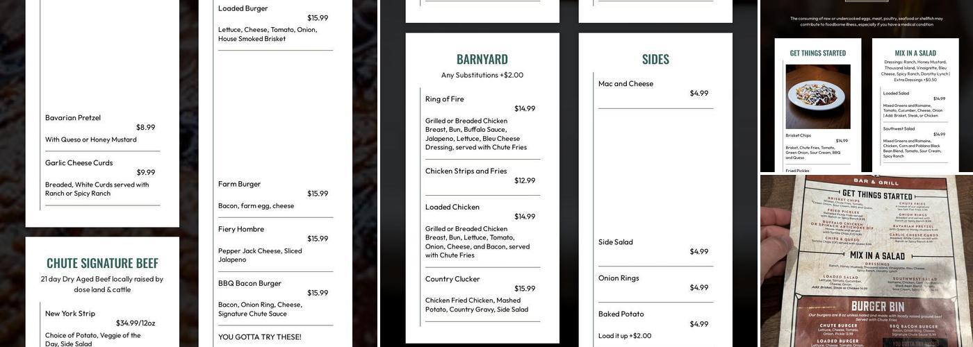 The Loading Chute, Hampton, NE Menu