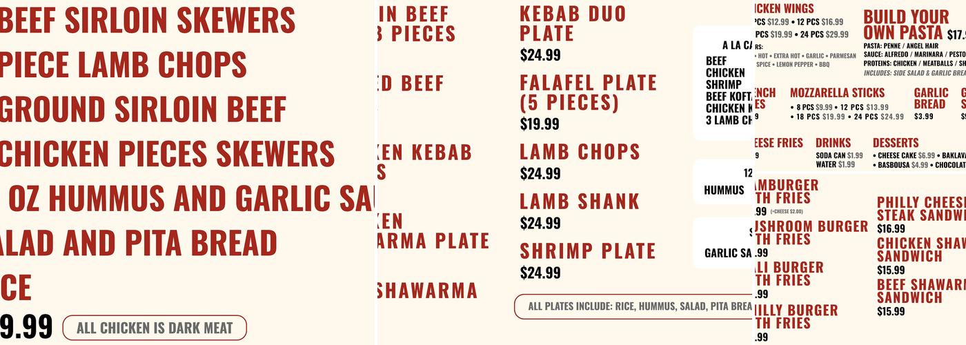 Rosecrans Kitchen Menu