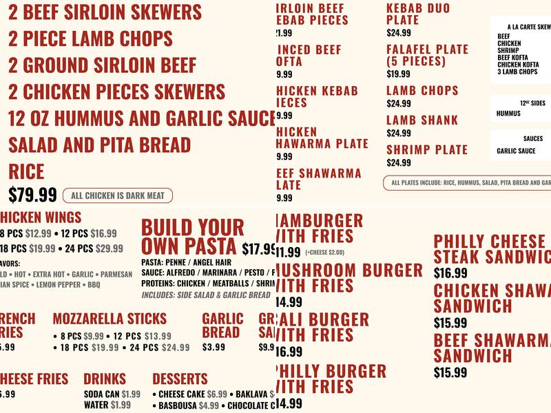 Rosecrans Kitchen Menu