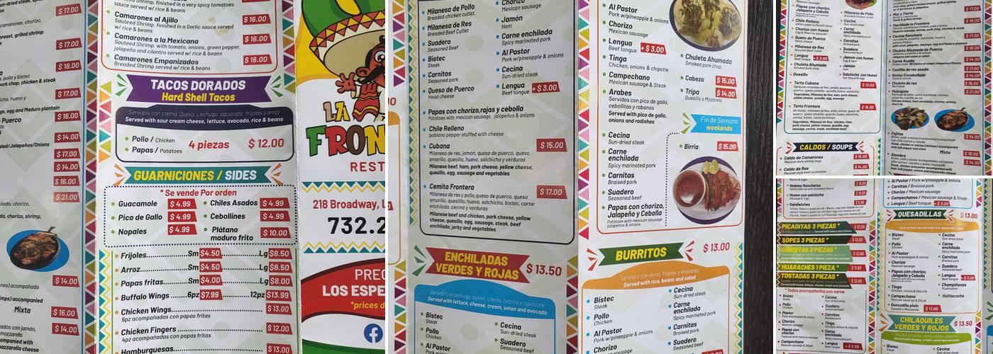 La Frontera ll Menu