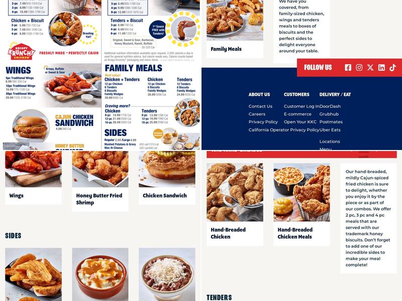 Krispy Krunchy Chicken Menu
