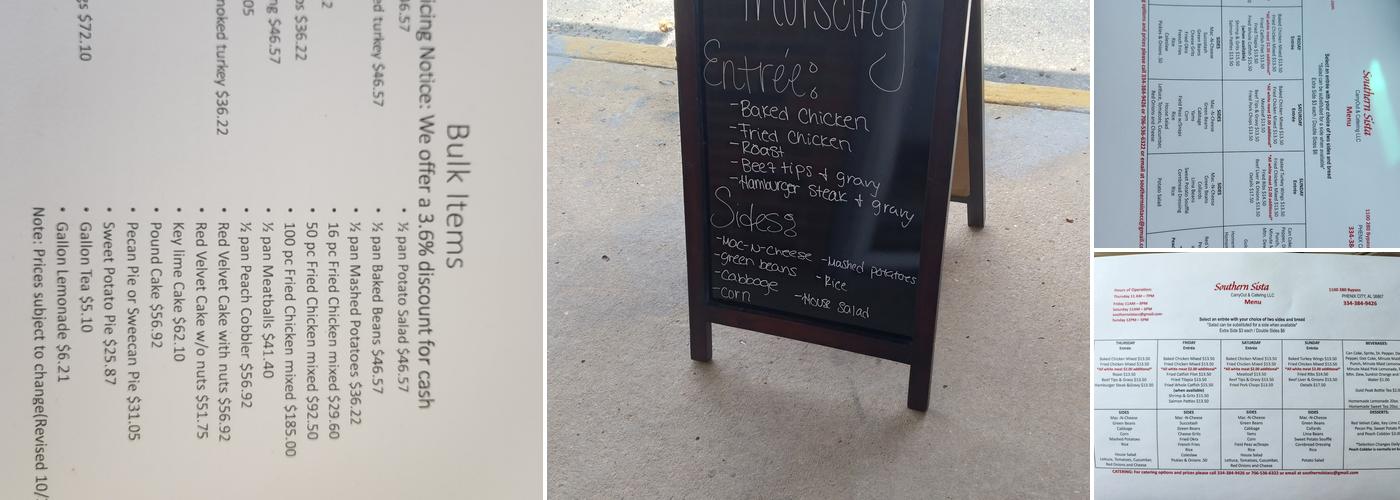 Southern Sista Carry Out & Catering Menu