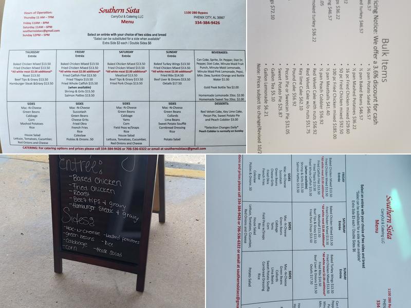 Southern Sista Carry Out & Catering Menu