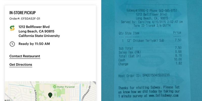 Subway Menu