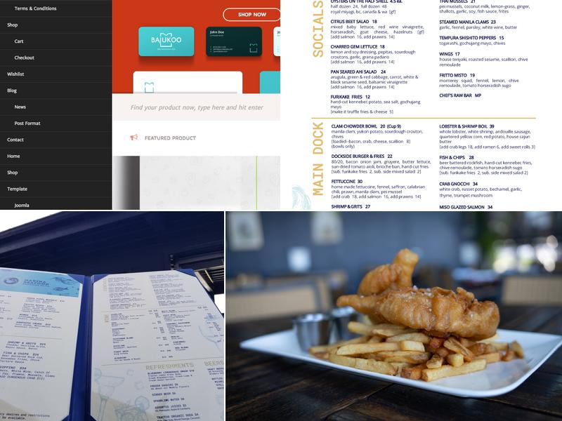 Marina Dockside Menu