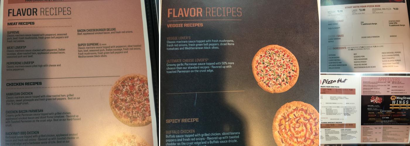 Pizza Hut Menu