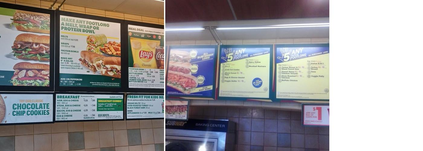 Subway Menu