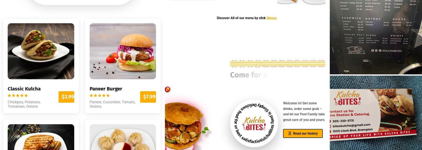 Kulcha Bites Menu