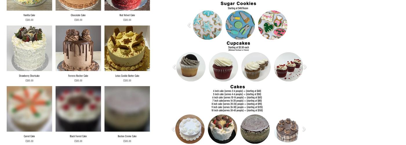 Nora's Bakery (No Walk-Ins) Menu