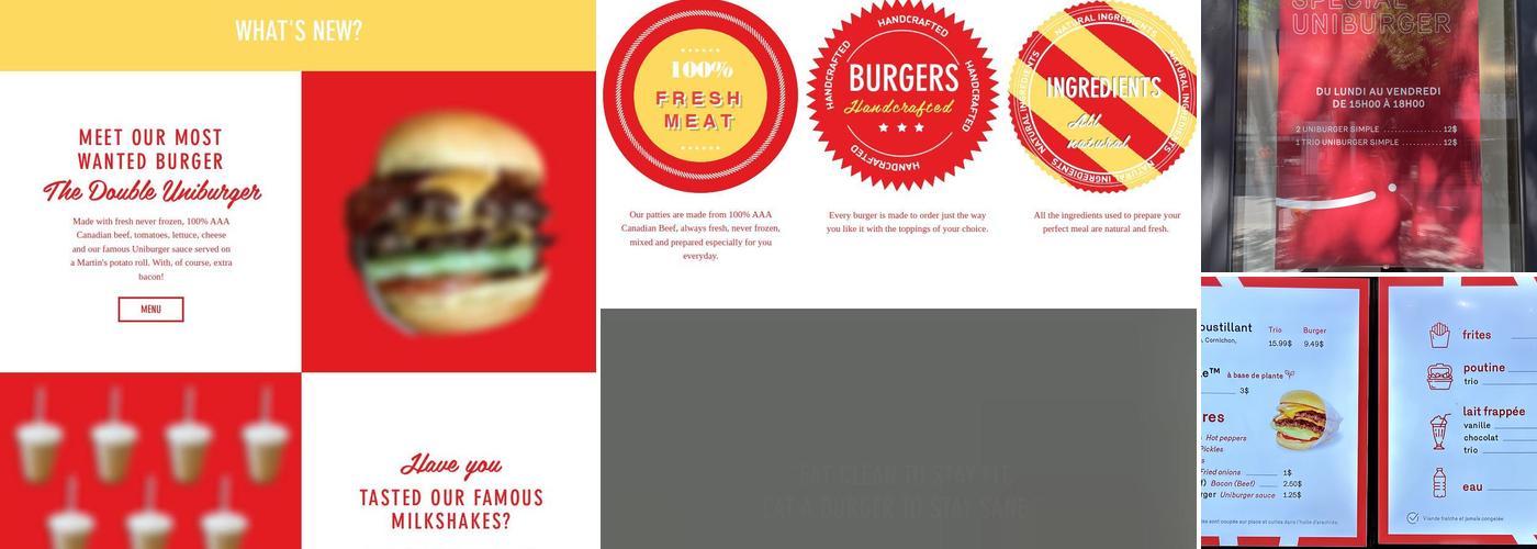 Uniburger Menu
