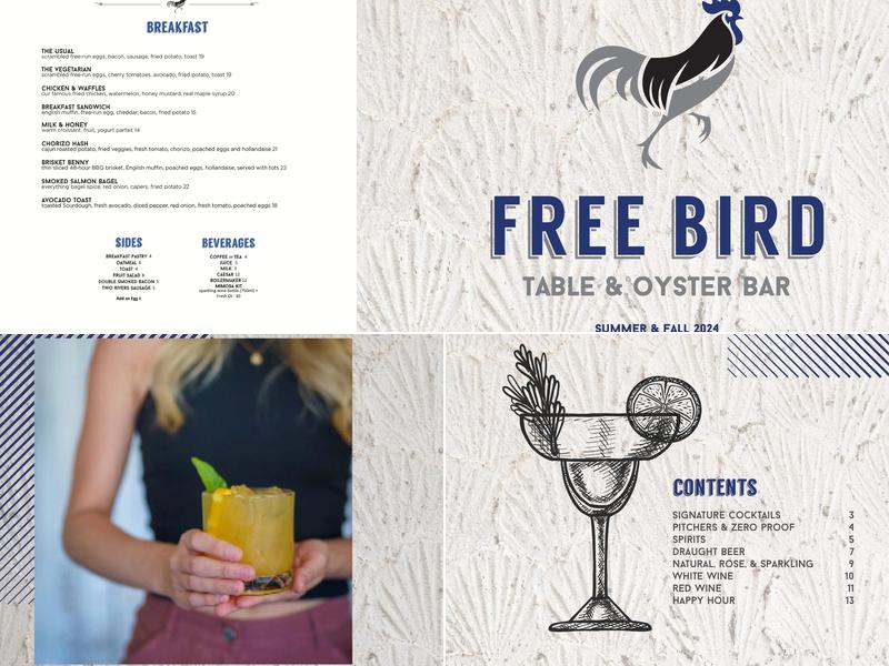Free Bird Table & Oyster Bar Menu