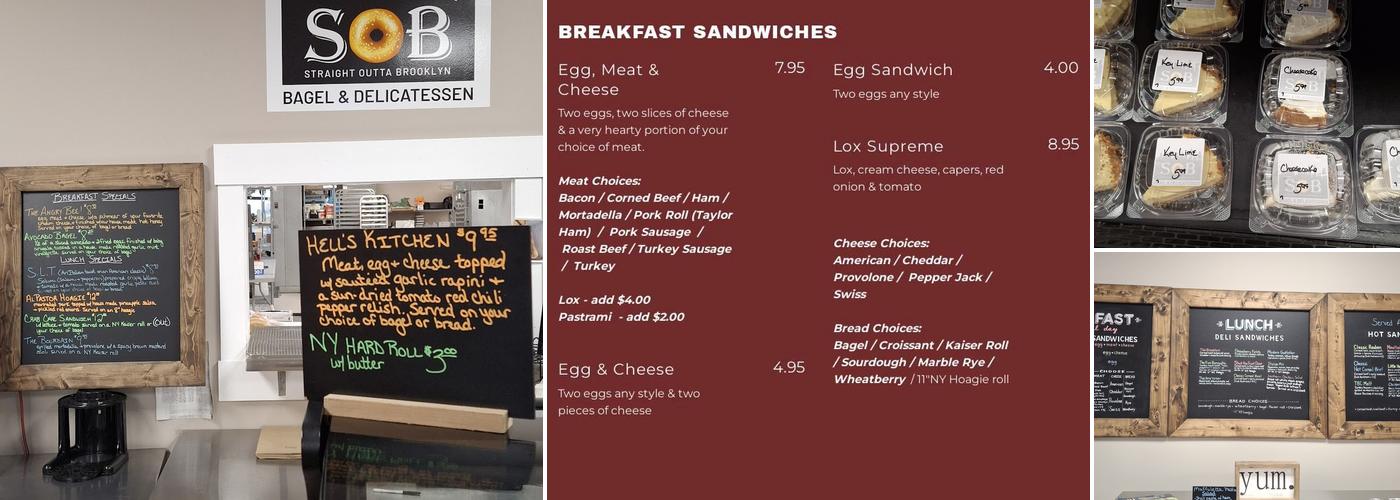 sob bagel Menu
