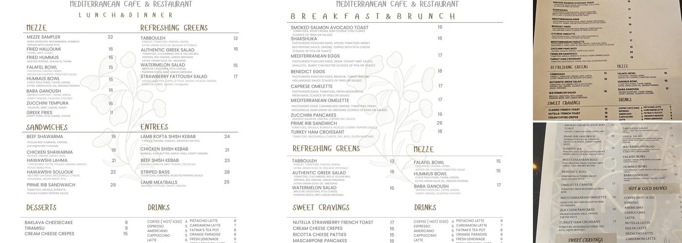 Mood Restaurant & Cafe Menu