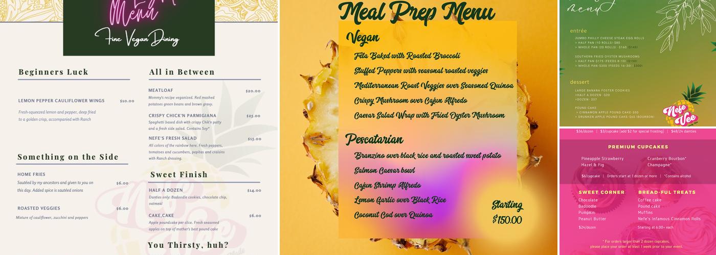 NefeVee Menu