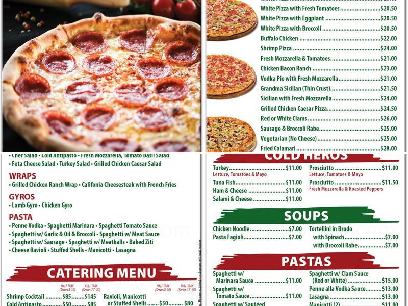 Fratelli's Pizzeria Menu