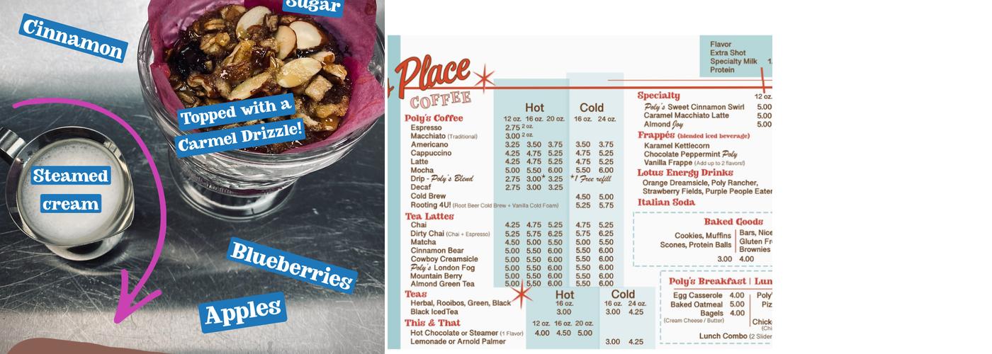 Poly’s Place Coffee Menu