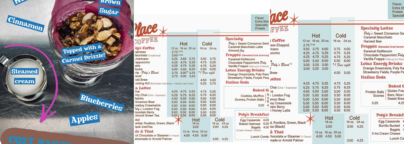 Poly’s Place Coffee Menu