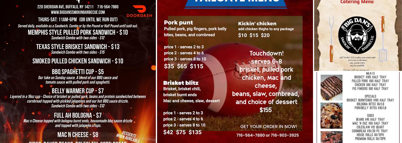Big Dan's Smokin' Barbecue Menu
