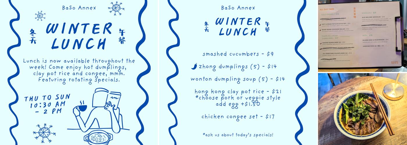 Bazaar Sonoma (BaSo) Menu