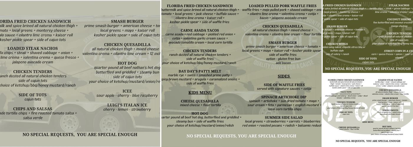 92 Golf Kitchen and Canteen Menu