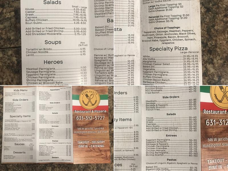 Boun Gusto Restaurant Menu