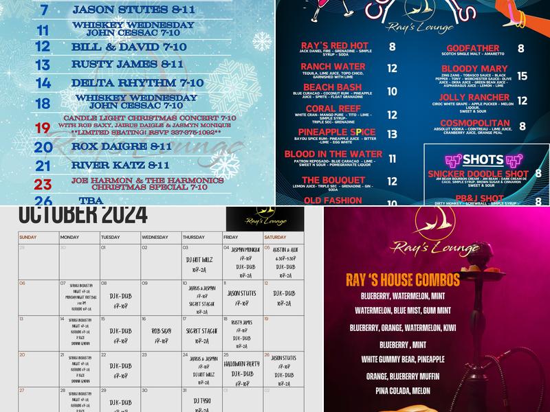 Ray's Lounge Menu