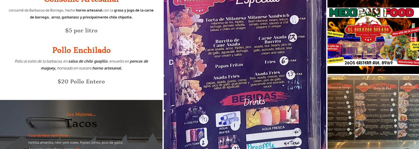 El Borrego dorado Menu