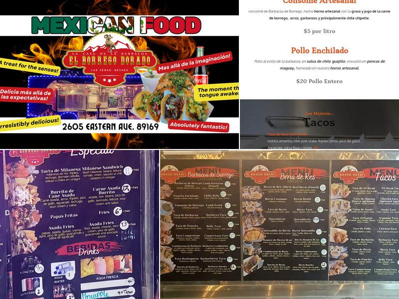 El Borrego dorado Menu