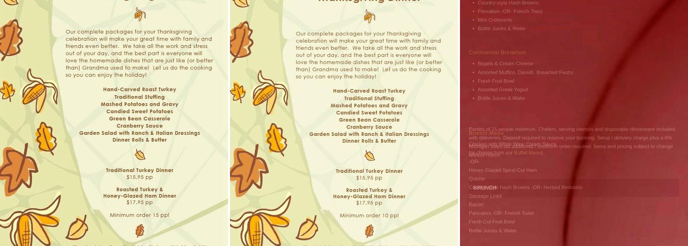 Dominic's Catering Menu