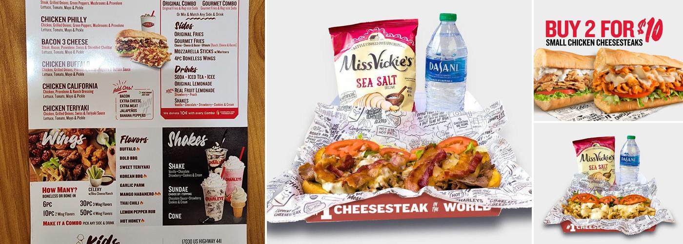Charleys Cheesesteaks and Wings Menu