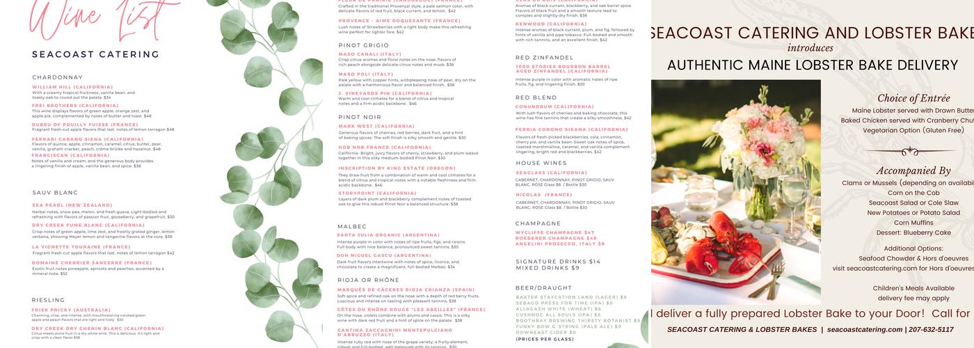 Seacoast Catering & Lobster Bakes Menu