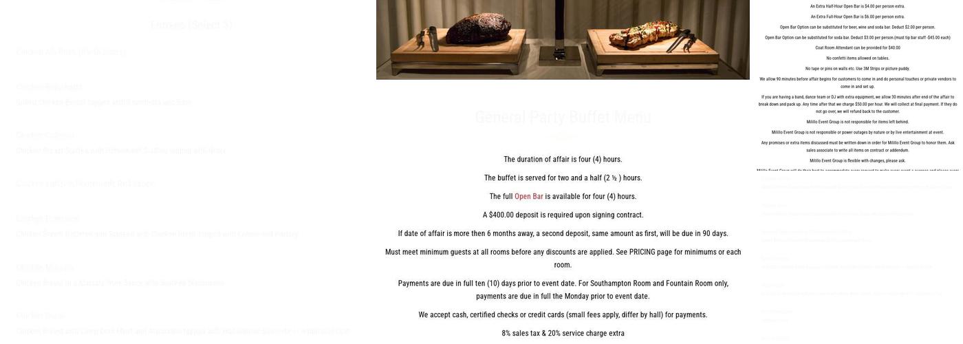 P & P Caterers of Townsend Rd Menu