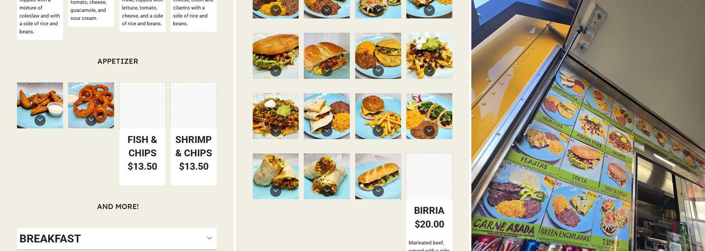 El Vagón Menu