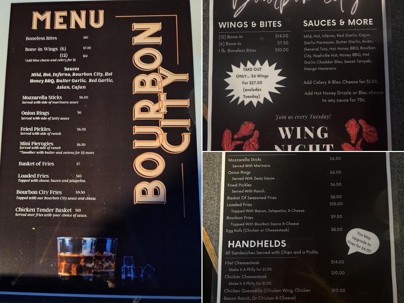 Bourbon City Menu